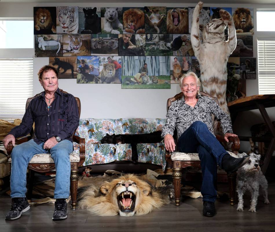 Ferdinand Fercos, left, and his brother Tony learned how to train lions and tigers on their own ...