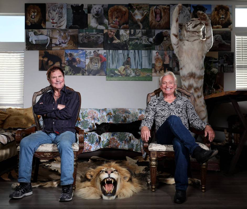 Ferdinand, left, and Tony Fercos pose for a photo at Tony’s Las Vegas home Thursday, Jan. 2, ...