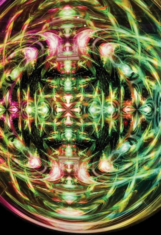 Detail shot of “Nuclear Color” by James Stanford and the shifting colors of the len ...