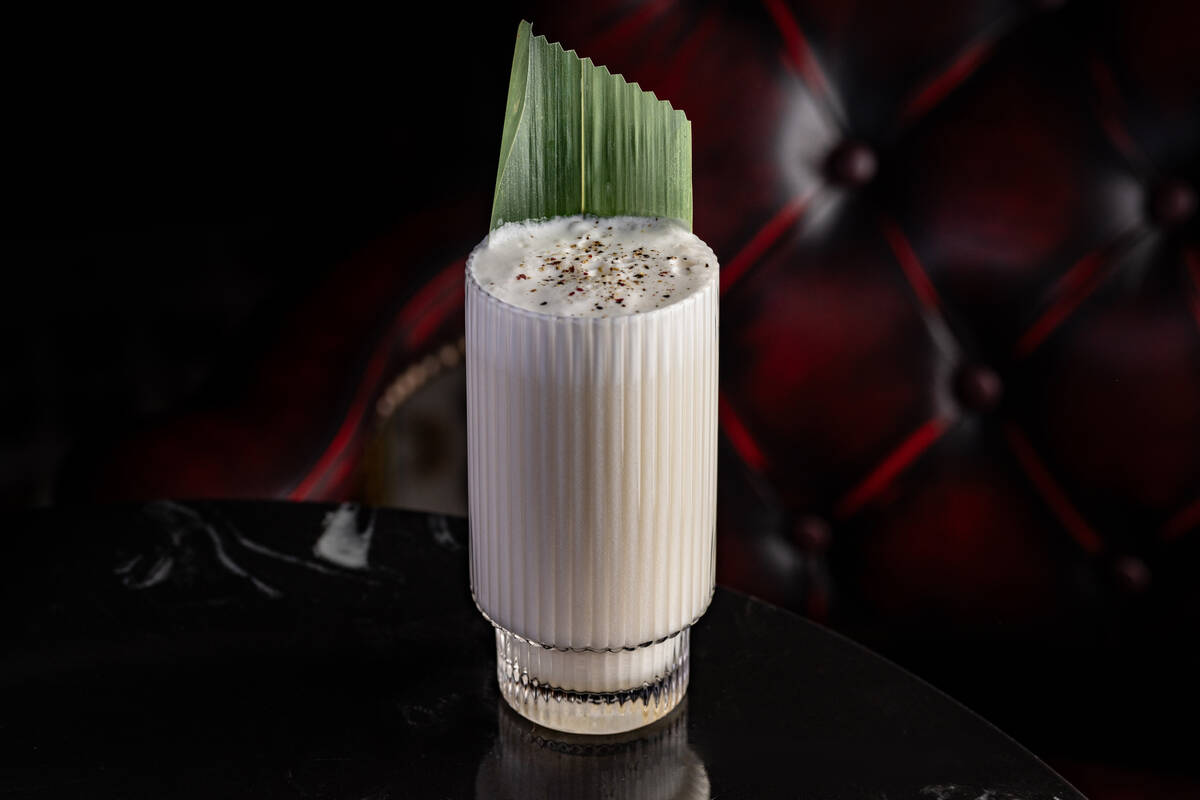 A Tom Kha Fizz from Doberman Drawing Room, which is set to open in spring 2025 in downtown Las ...