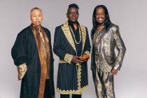 Ralph Johnson, Philip Bailey and Verdine White of Earth Wind & Fire are shown in an undate ...