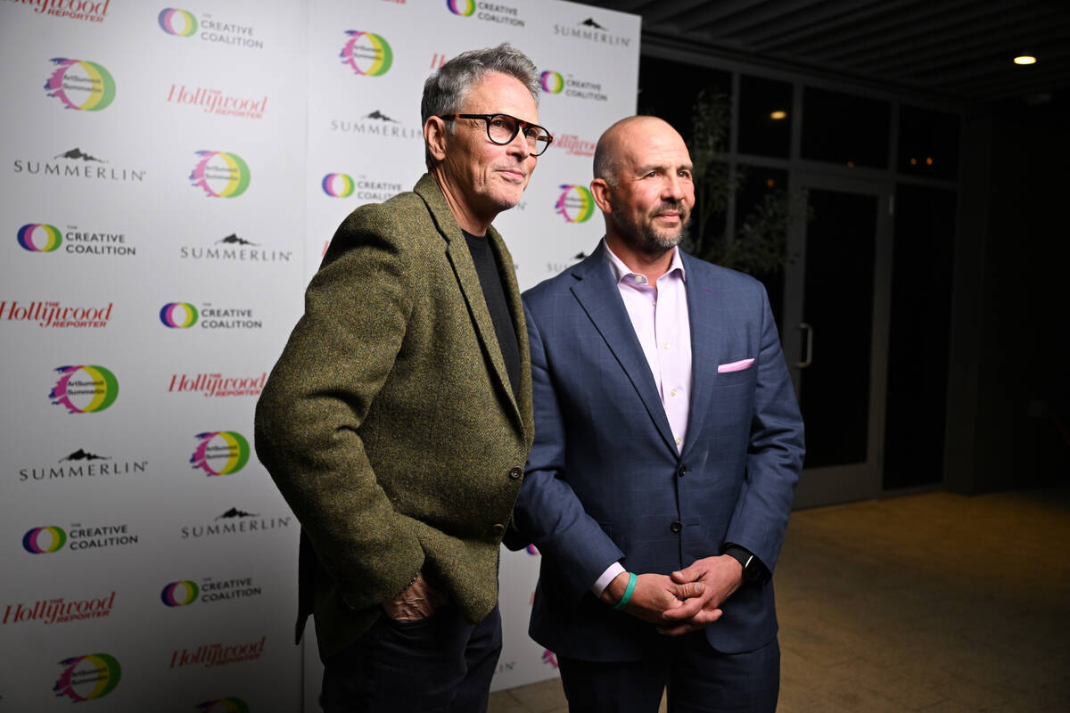 Tim Daly of The Creative Coalition and David O’Reilly are shown at ArtSummit Summerlin op ...