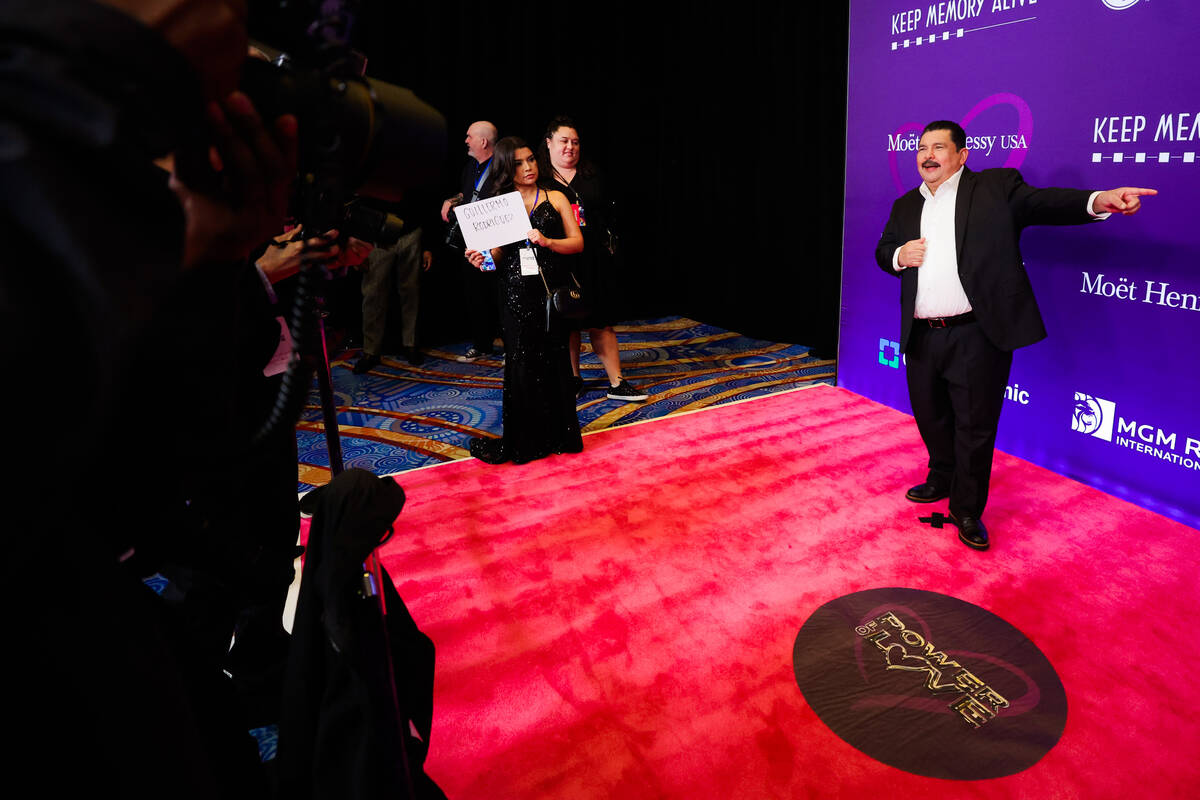 Guillermo Rodriguez walks the red carpet at the Power of Love gala at the MGM Grand Garden Aren ...