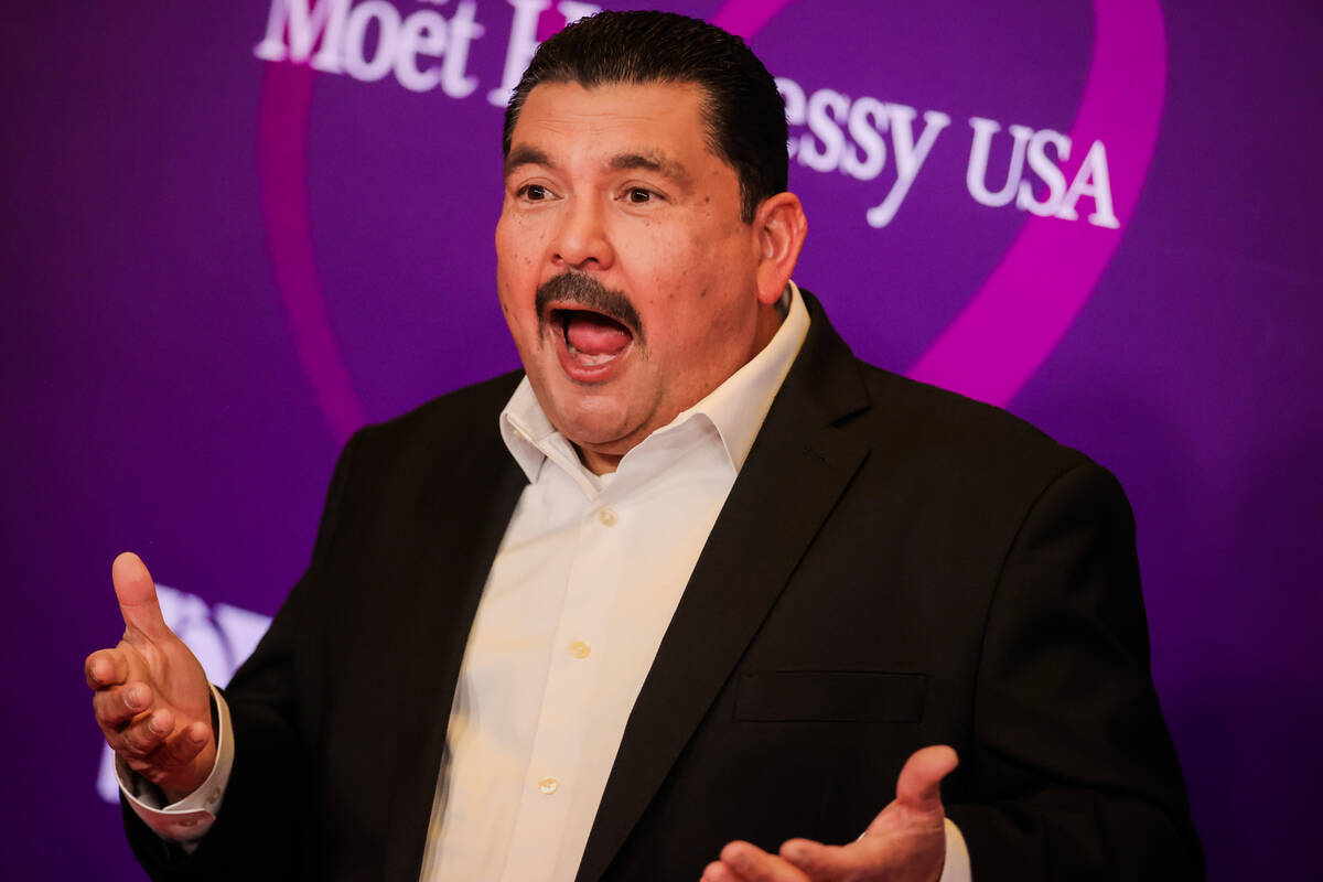 Guillermo Rodriguez walks the red carpet at the Power of Love gala at the MGM Grand Garden Aren ...