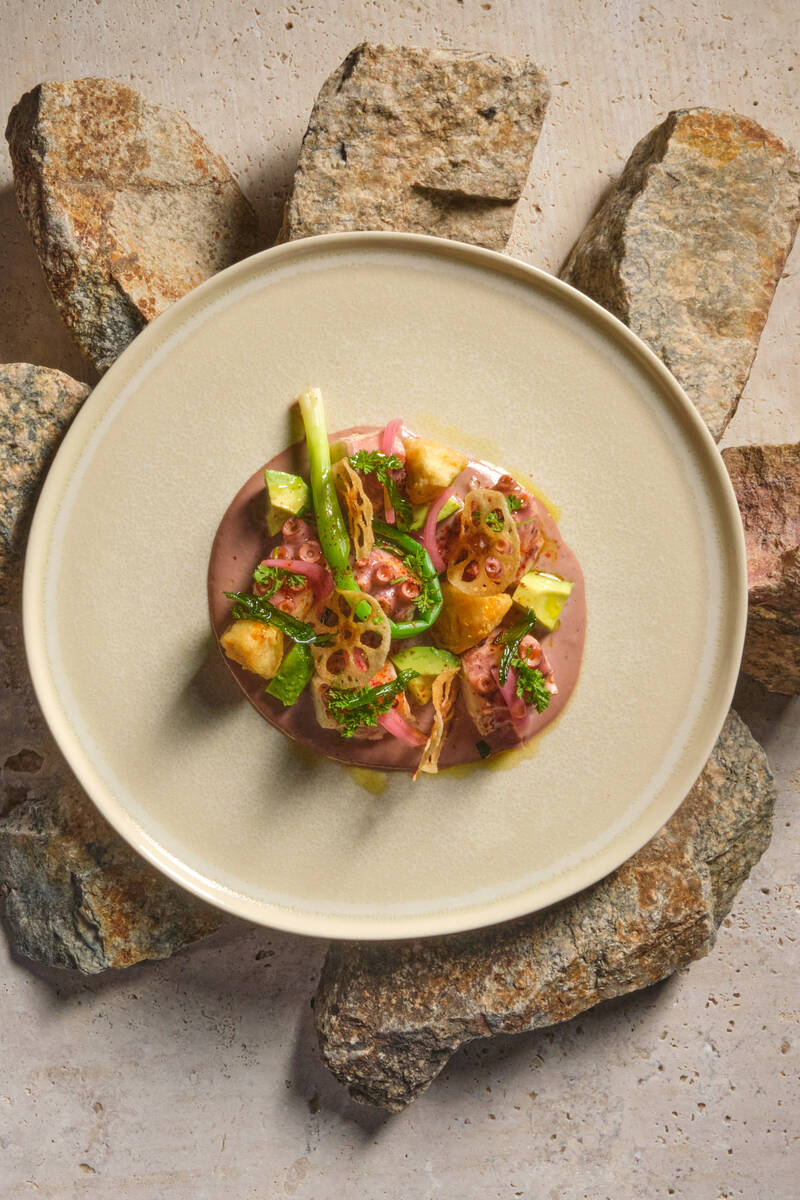 Octopus al olivo from La Loba, which Las Vegas chef Oscar Amador is planning to open in Seattle ...