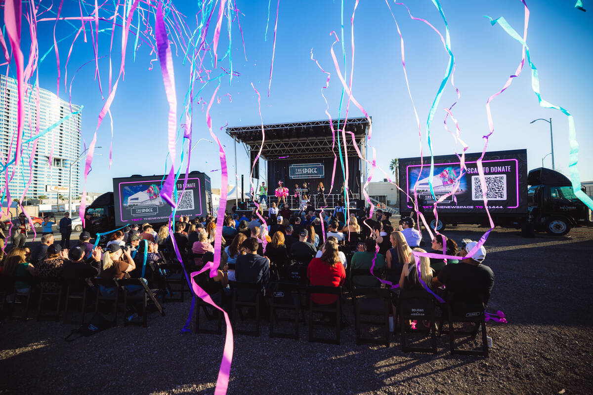 The post-announcement celebration is shown at th The Space 2.0 on Monday, Feb. 24, 2025, in La ...
