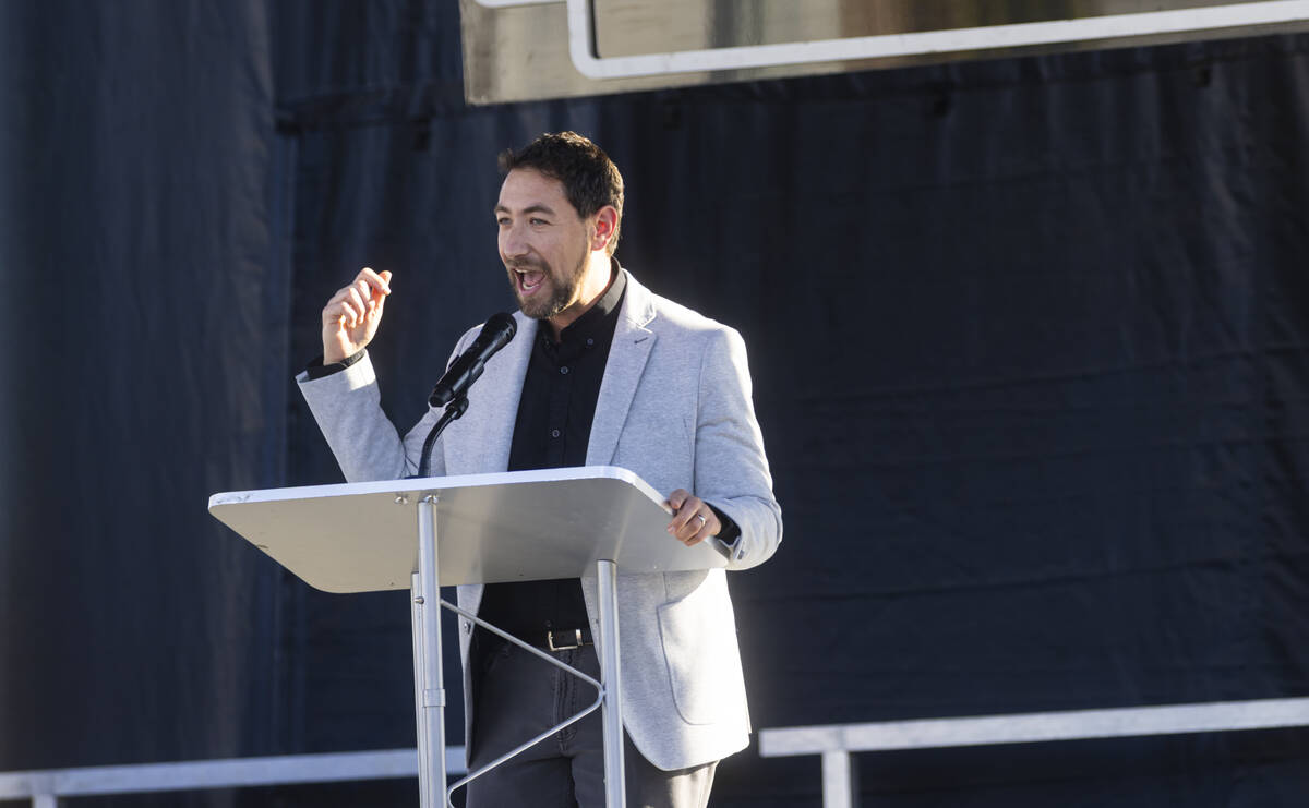 Clark County Commissioner Michael Naft talks about The Space 2.0 on Monday, Feb. 24, 2025, in L ...