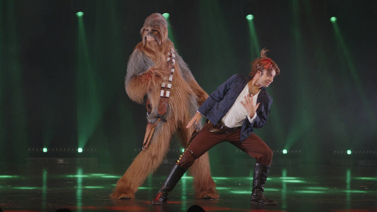 Han and Chewy are shown in a number from “The Empire Strips Back,” coming to the Ri ...