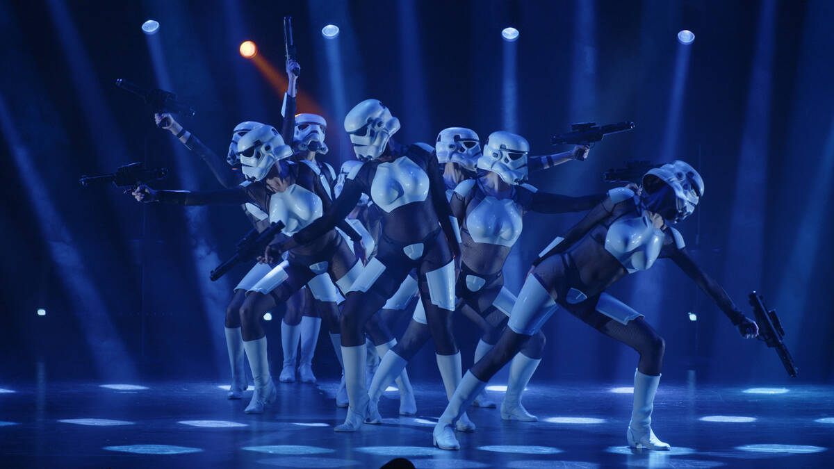 Stormtroopers shown in a scene “The Empire Strips Back,” coming to the Rio on &#821 ...