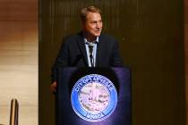 Cirque du Soleil President of Resident Shows Mike Newquist speaks at The Neon Museum’s &# ...