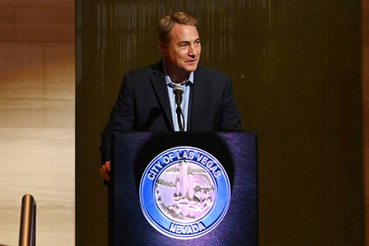 Cirque du Soleil President of Resident Shows Mike Newquist speaks at The Neon Museum’s &# ...