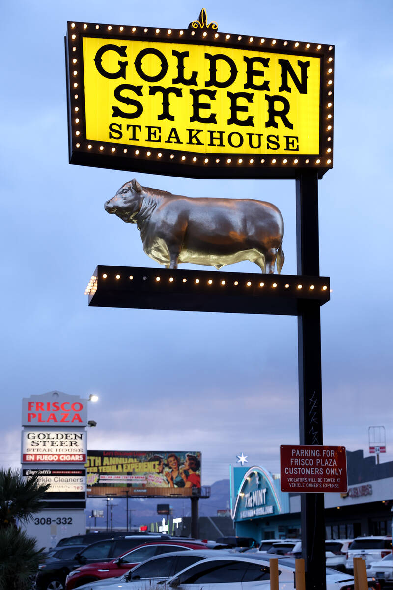 The Golden Steer restaurant on Thursday, March 14, 2024, in Las Vegas. (Las Vegas Review-Journa ...
