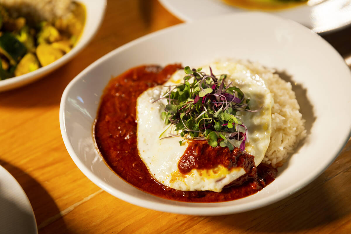 A bowl of New Mexican red chile pork is seen at DW Bistro at The Gramercy on Thursday, Dec. 5, ...