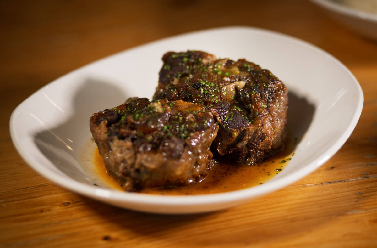 The four-hour oxtail is seen at DW Bistro at The Gramercy on Thursday, Dec. 5, 2024, in Las Veg ...