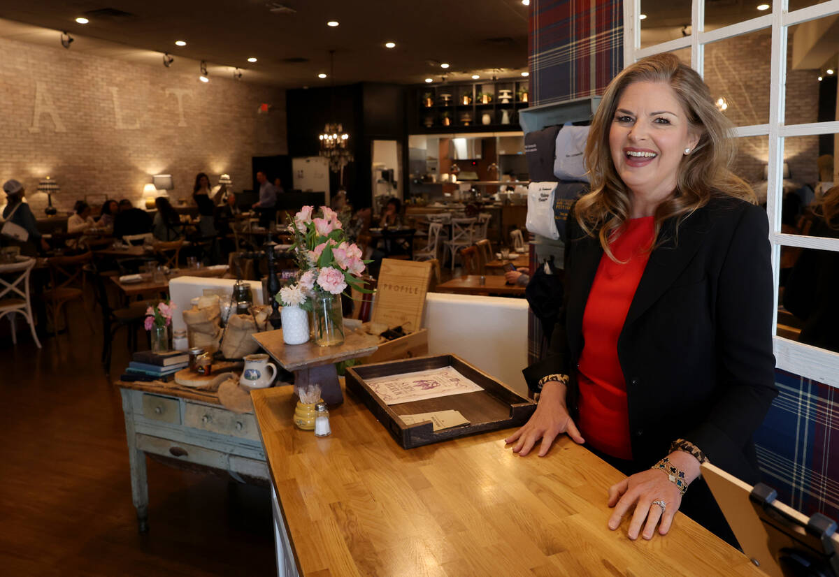 Elizabeth Blau, owner of Honey Salt, poses for a portrait at her restaurant in Las Vegas Wednes ...