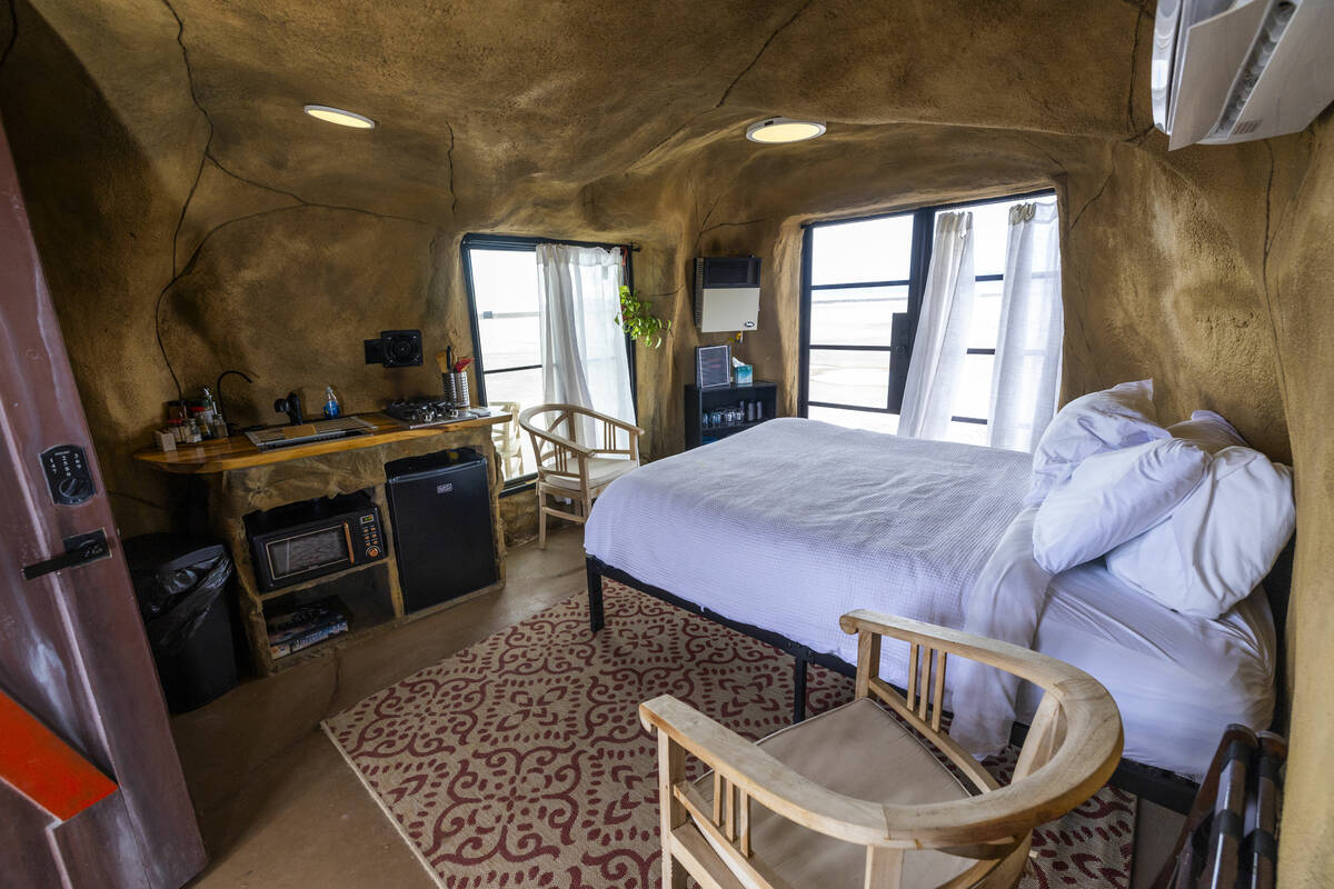 Caves for reservation feature bedrooms, a kitchenette and bathroom at Outpost X. (L.E. Baskow/L ...