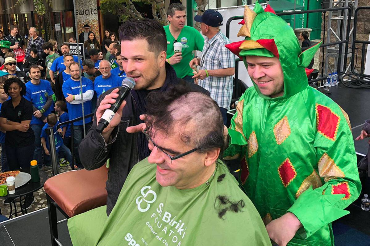 Piff the Magic Dragon and Mark Shunock are shown with Review-Journal columnist John Katsilomete ...