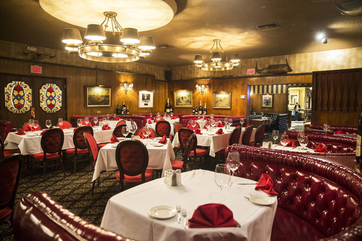 The dining area at the Golden Steer Steakhouse on Wednesday, April, 5, 2017, in Las Vegas. (Las ...