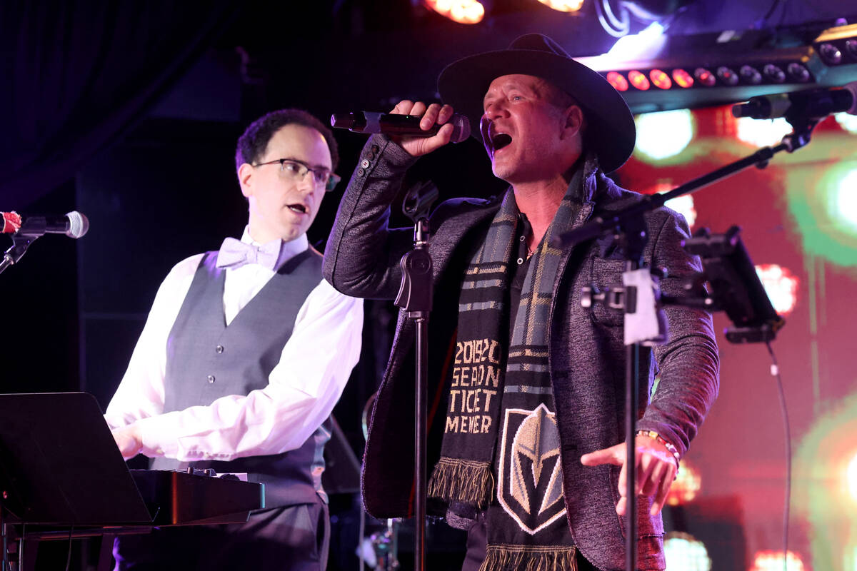 Carl John sings during the annual John Katsilometes birthday party fundraiser for St. Baldrick& ...