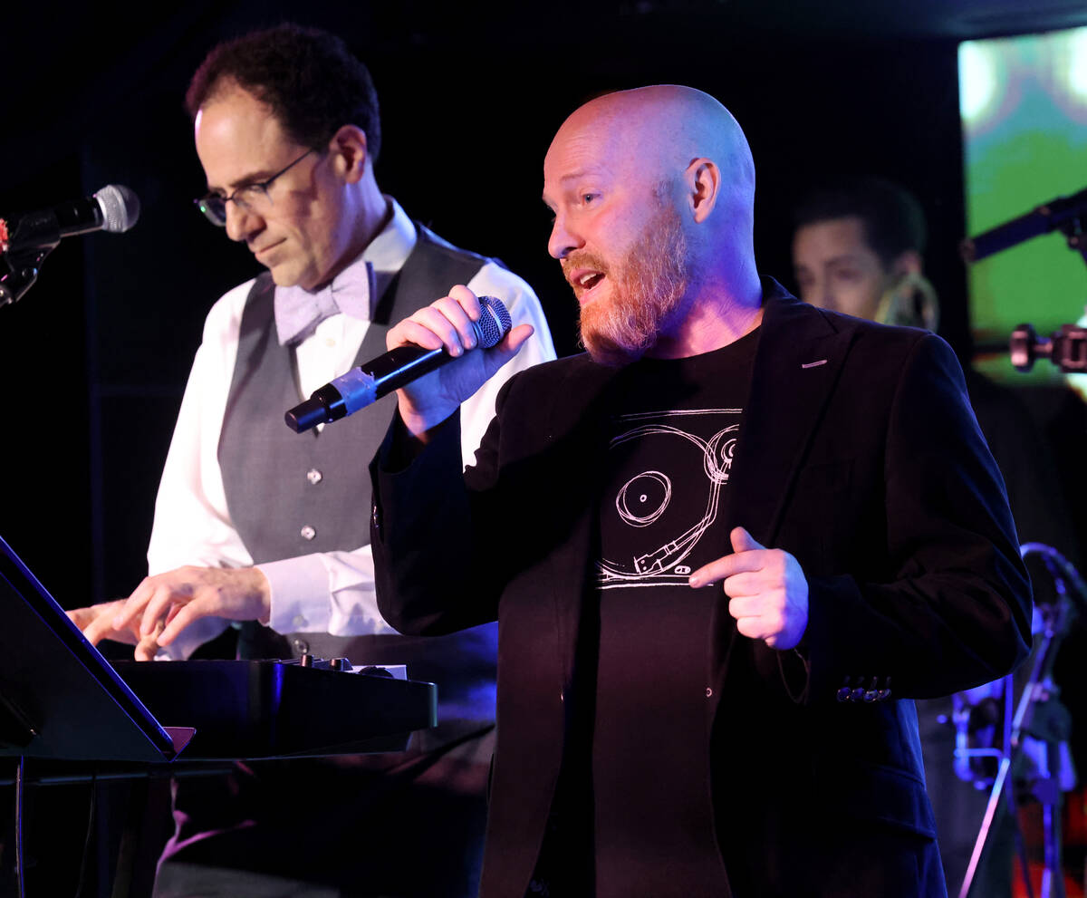 Kevin Mullinax sings during the annual John Katsilometes birthday party fundraiser for St. Bald ...