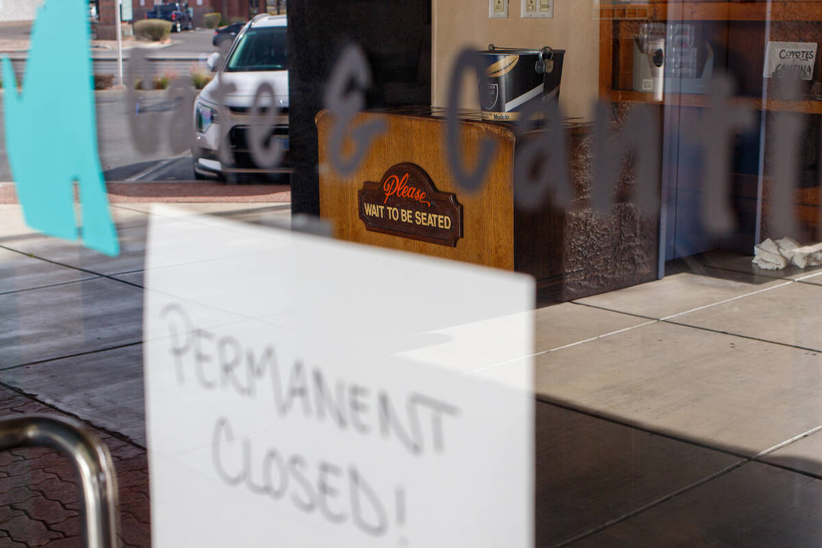 Coyotes Cafe & Cantina sits permanently closed on Wednesday, March 5, 2025 in Henderson, N ...