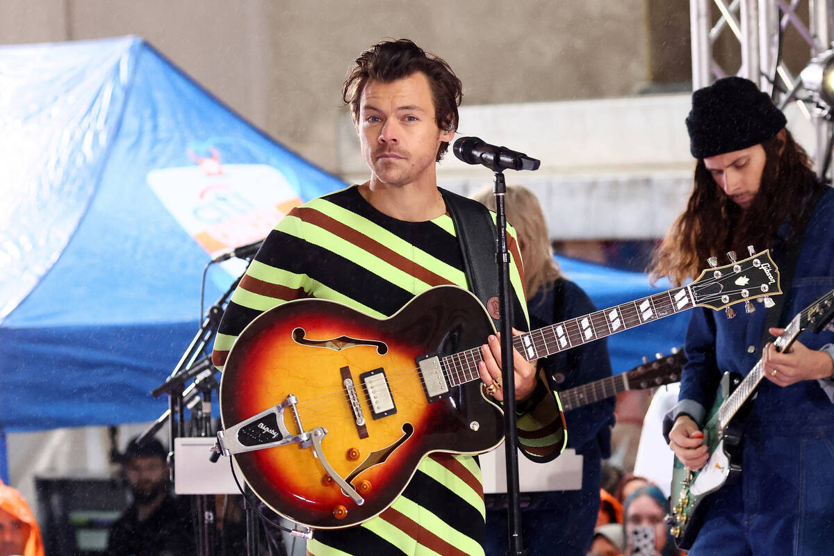 Harry Styles performs on NBC’s "Today" at Rockefeller Plaza on May 19, 2022, in ...