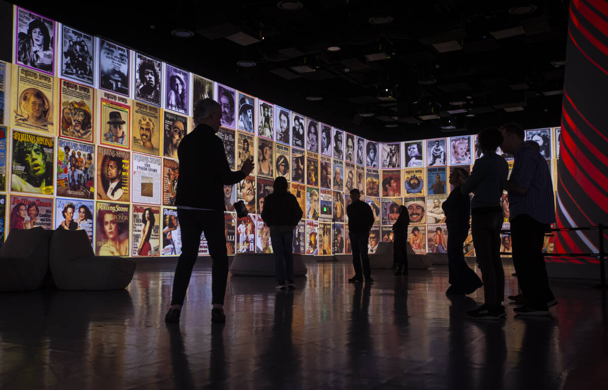 Rolling Stone covers over the year are shown during a preview of “Rolling Stone Presents ...