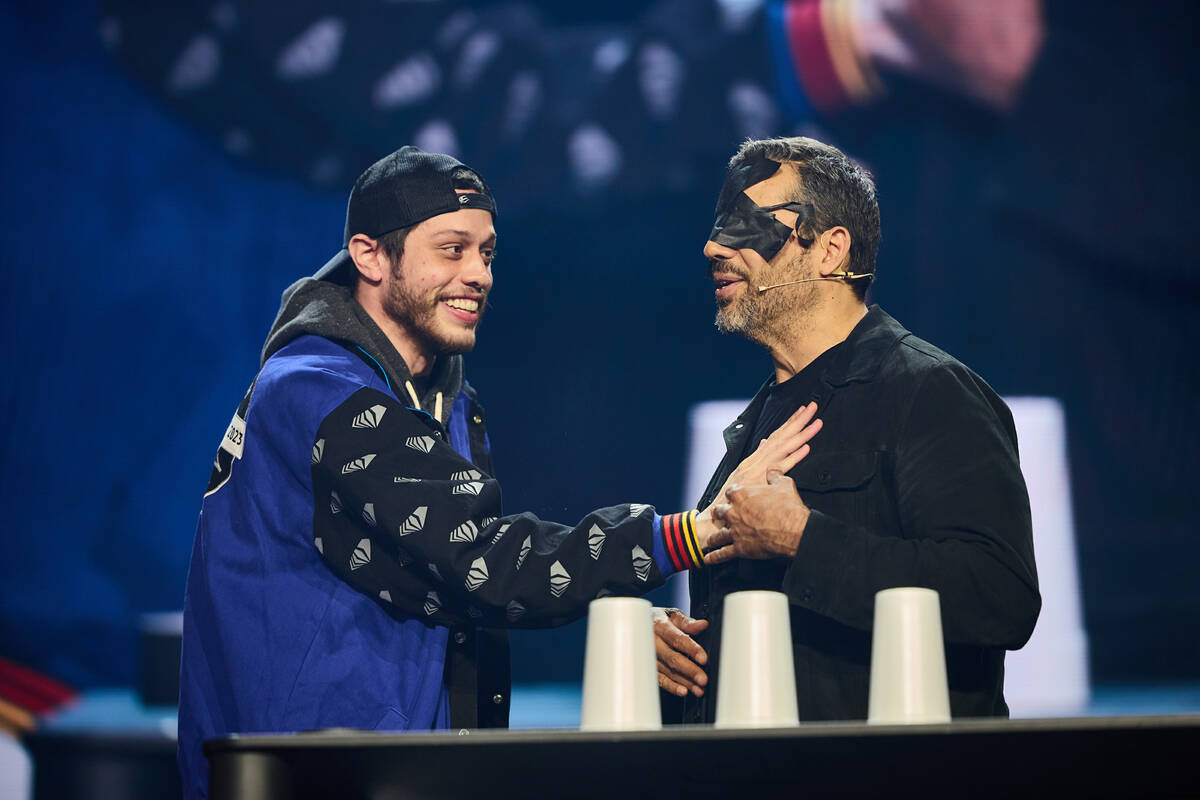 Pete Davidson is shown with David Blaine at Resorts World Theater on Friday, June 2, 2023. (Ton ...