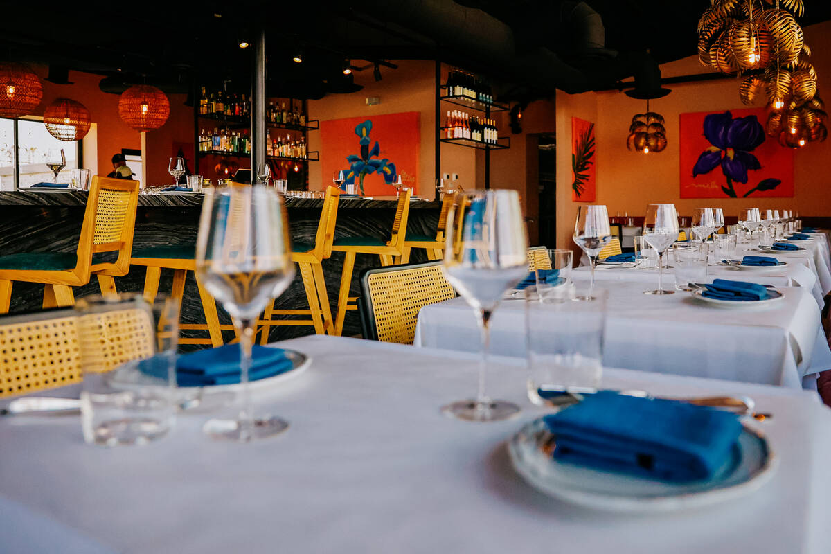 Dishes are set at Bar Boheme, a new restaurant by chef James Trees, in the Arts District Thursd ...