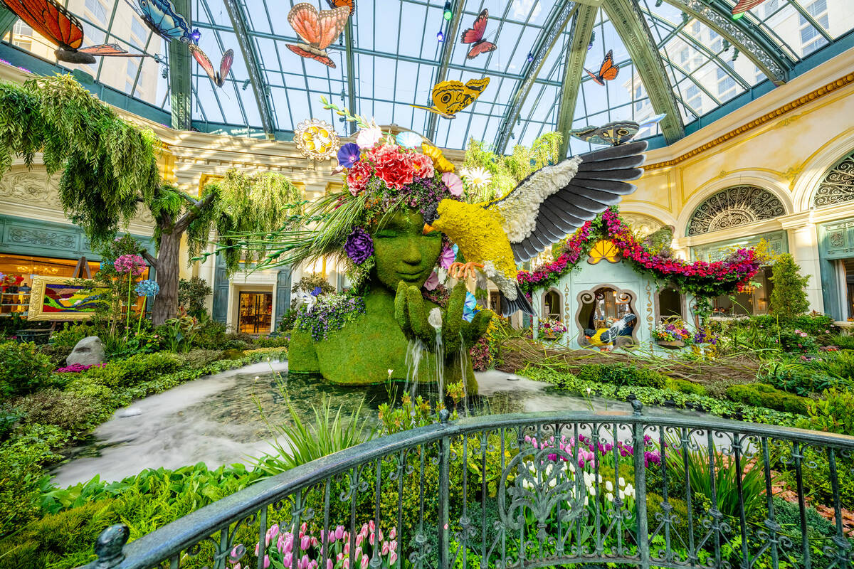 The 18-foot-tall Mother Earth statue in the Bellagio Conservatory & Botanical Gardens&#821 ...
