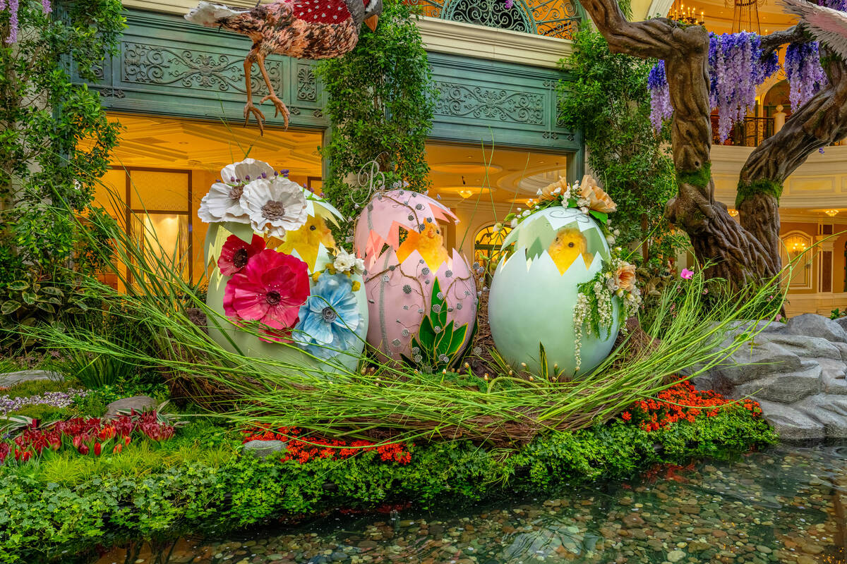 Fabergé-style eggs at the Bellagio Conservatory & Botanical Gardens’ “The Bir ...