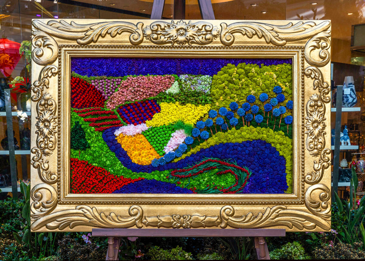 A landscape made of flowers in the "The Birds and the B’s” spring installati ...