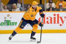 Nashville Predators center Jonathan Marchessault (81) plays during the first period of an NHL h ...