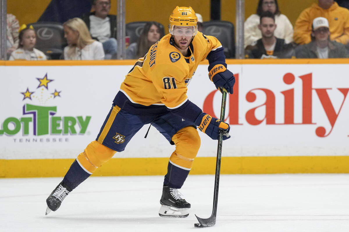 Nashville Predators center Jonathan Marchessault (81) plays during the first period of an NHL h ...