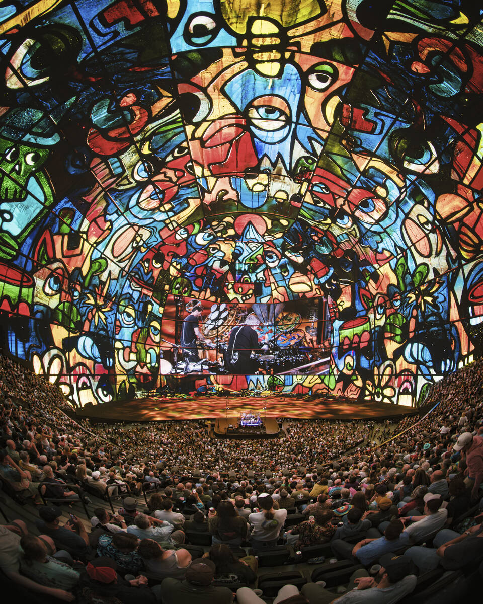 A scene from Dead & Company is shown in “Dead Forever” at Sphere on Thursday, ...