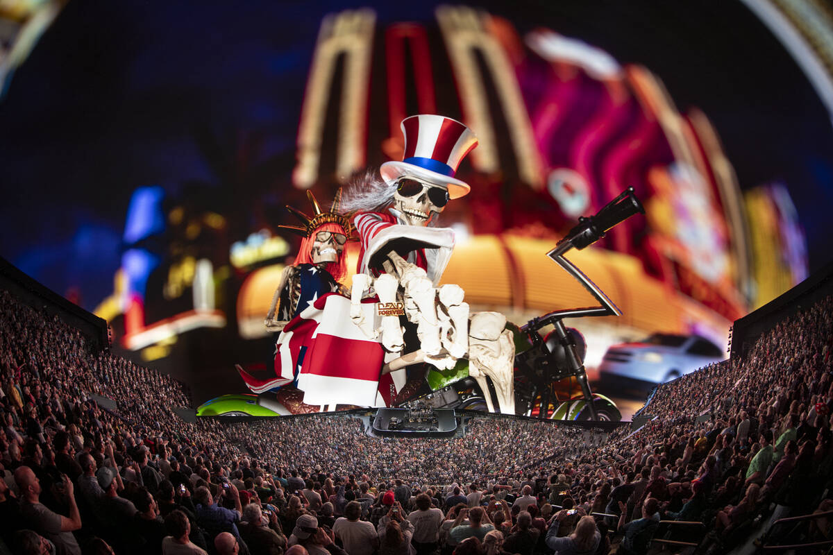 A scene from Dead & Company is shown in “Dead Forever” at Sphere on Thursday, ...