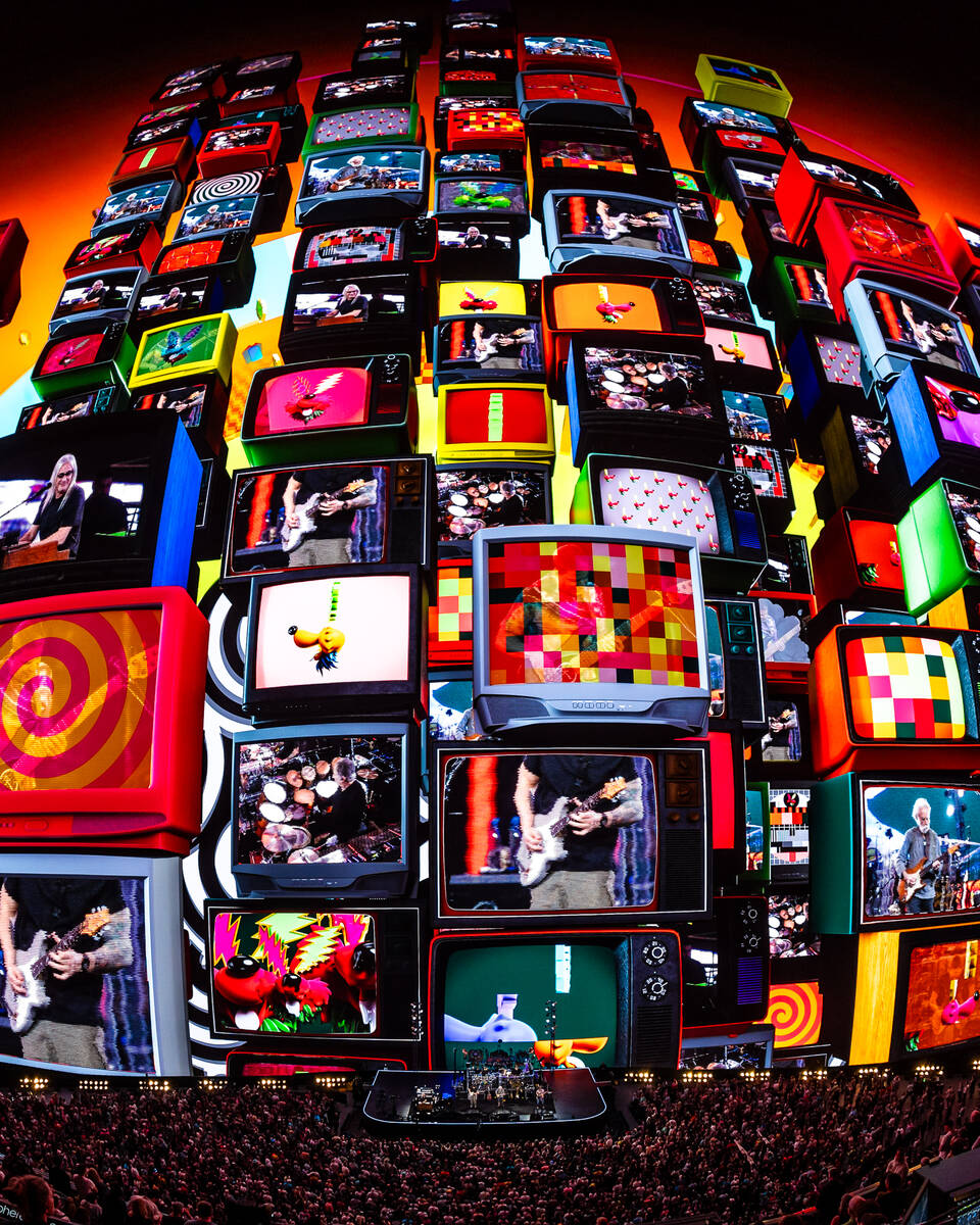 A scene from Dead & Company is shown in “Dead Forever” at Sphere on Thursday, ...