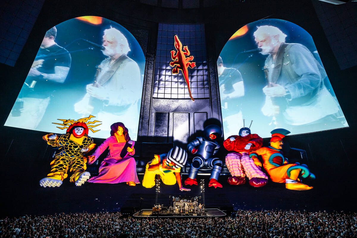 A scene from Dead & Company is shown in “Dead Forever” at Sphere on Thursday, ...