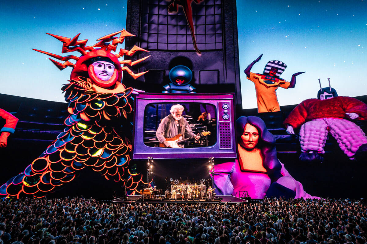 A scene from Dead & Company is shown in “Dead Forever” at Sphere on Thursday, ...