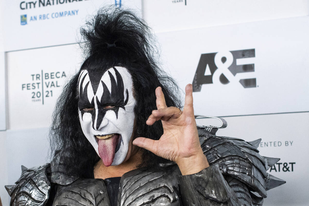 Gene Simmons from the band Kiss attends the premiere of A&E Network’s "Biography ...