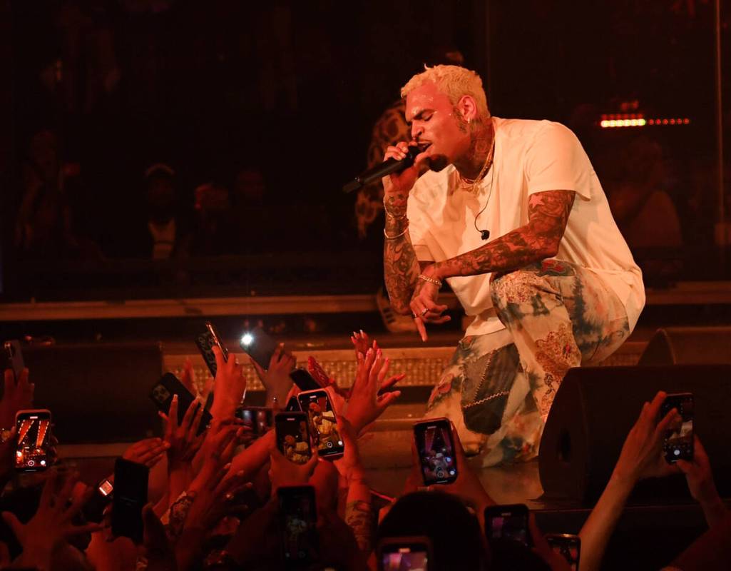 Singer/songwriter Chris Brown performs during the first show of his residency at Drai’s N ...