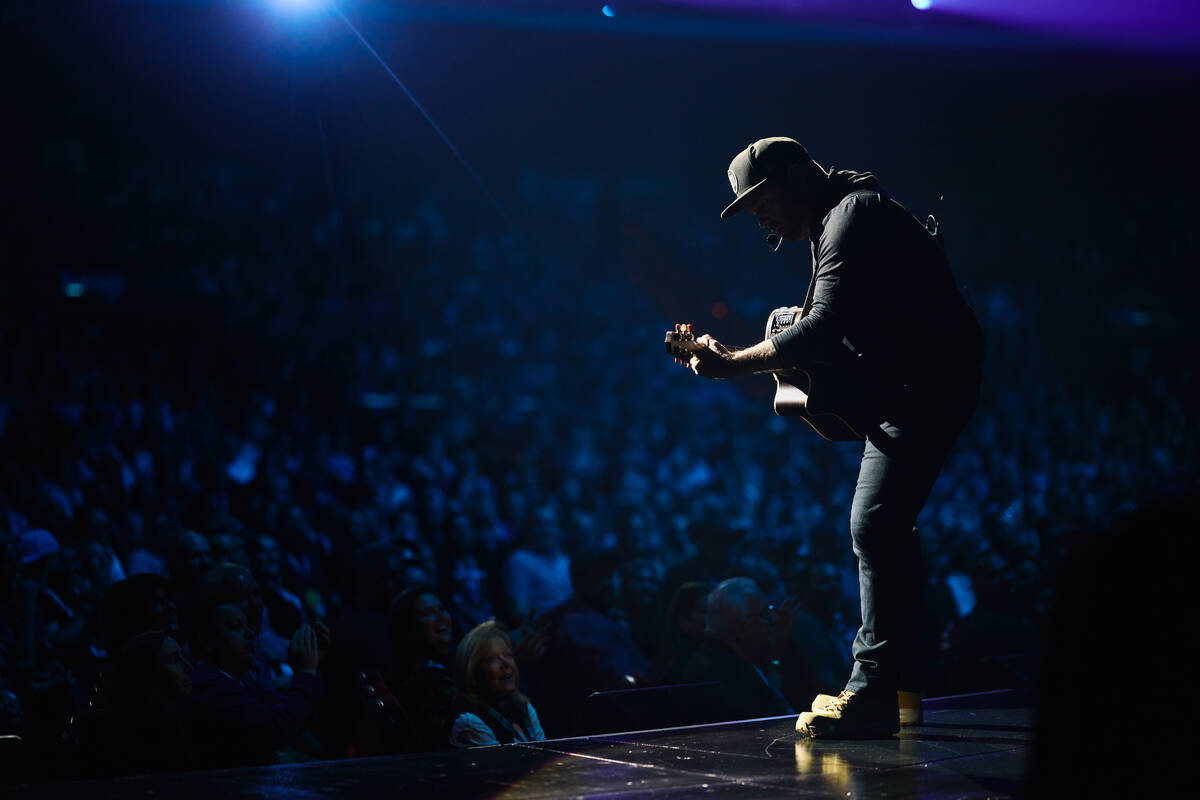 Garth Brooks is shown in his “Garth Brooks/Plus One” opener at the Colosseum at Cae ...