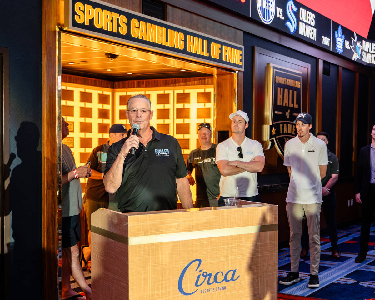Former Major League great and Las Vegas native Greg Maddux addresses the crowd at the third ann ...