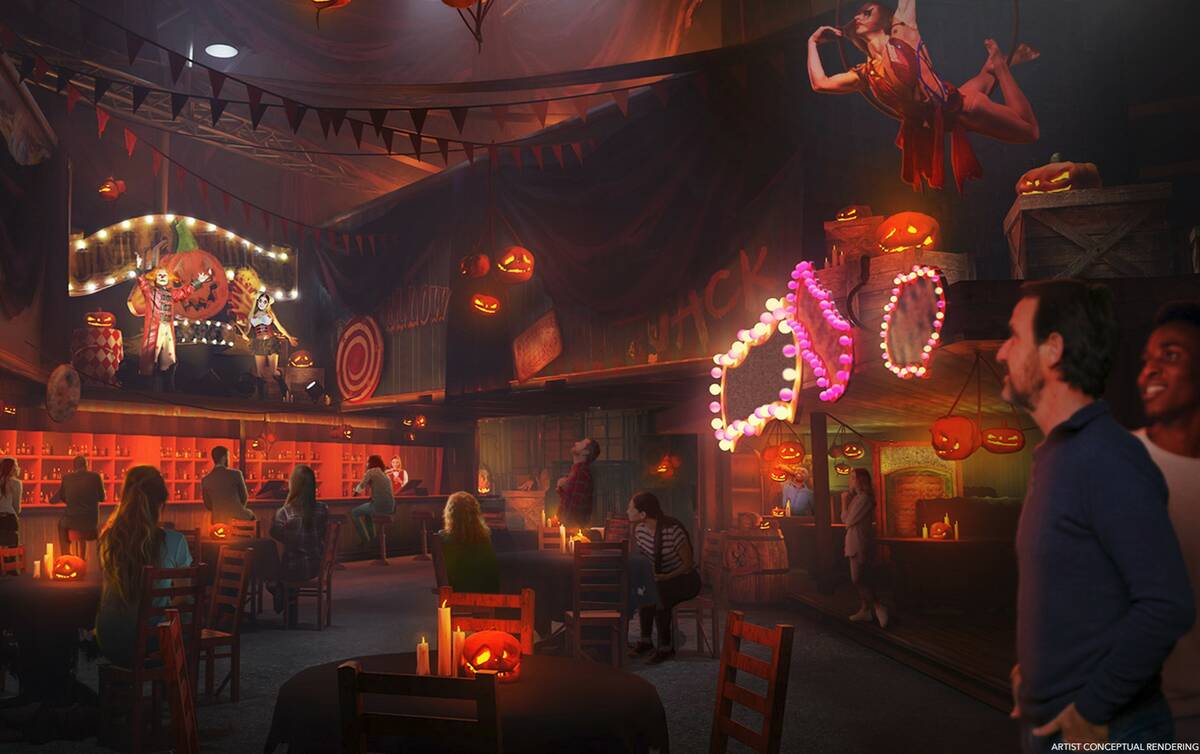 A rendering of “Scarecrow: The Reaping,” one of the haunted houses featured at the Universa ...