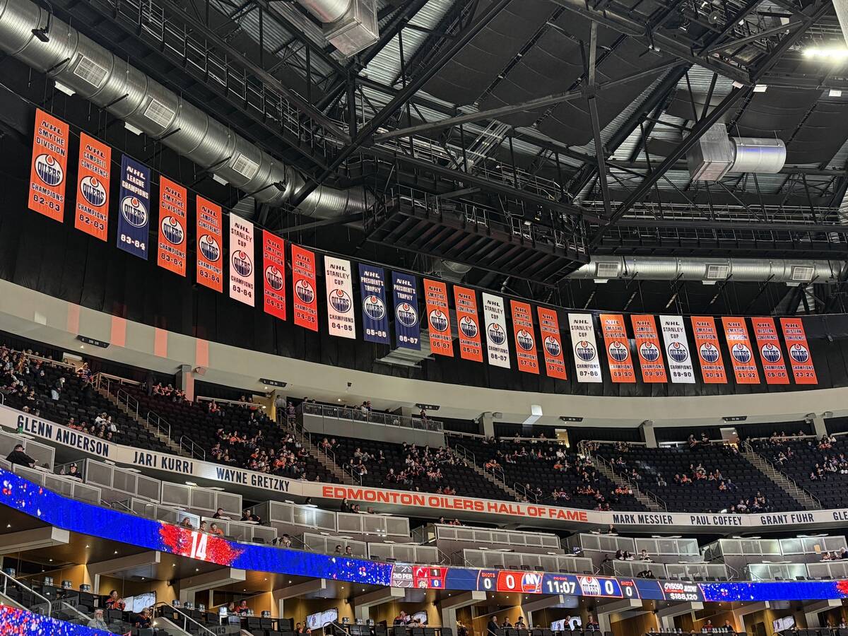 A shot of Rogers Place in Edmonton, home of the Oilers since 2016-2017 season. Las Vegas comedy ...