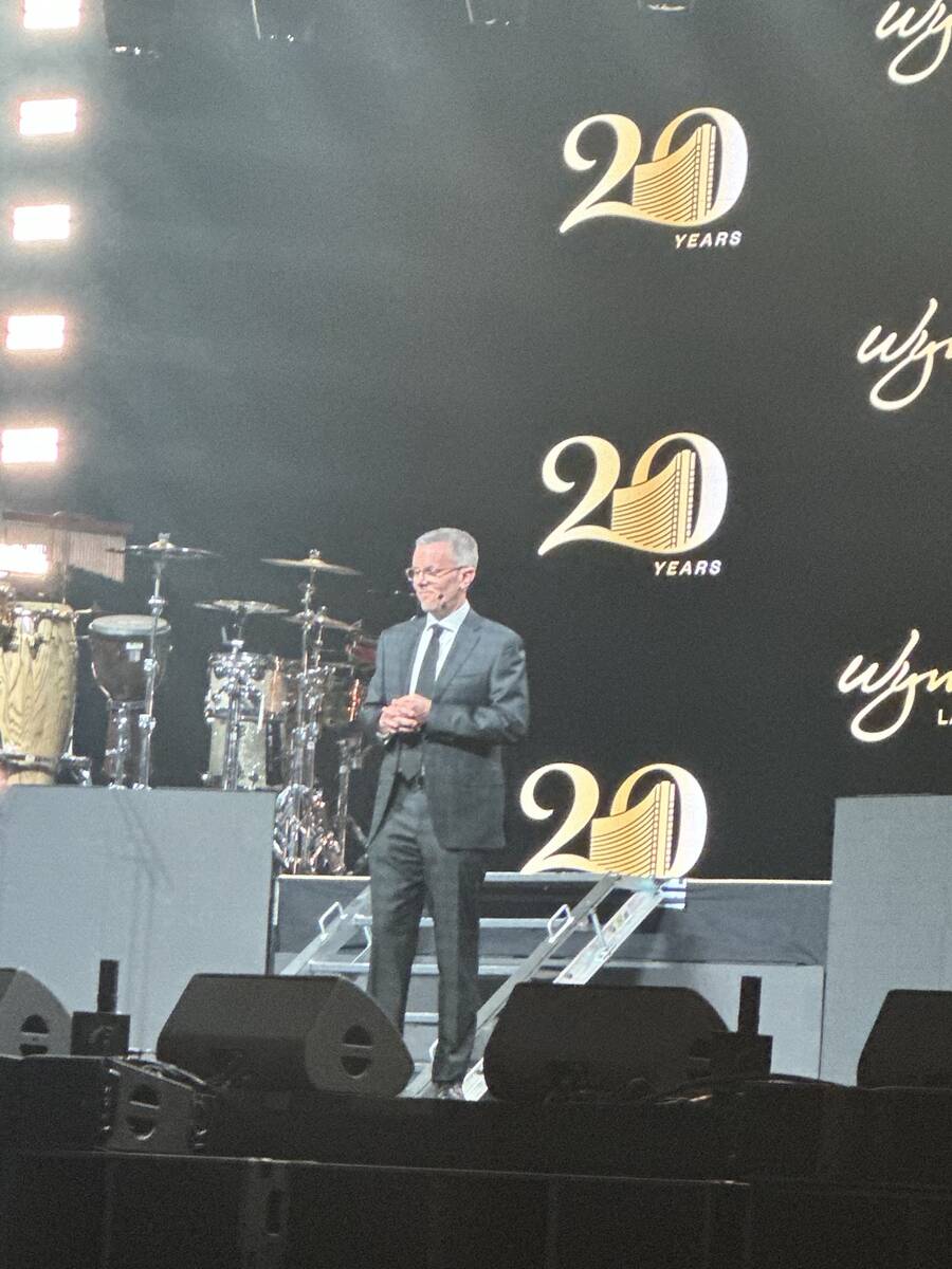 Wynn Las Vegas CEO Craig Billings is shown at the company’s 20th anniversary celebration ...