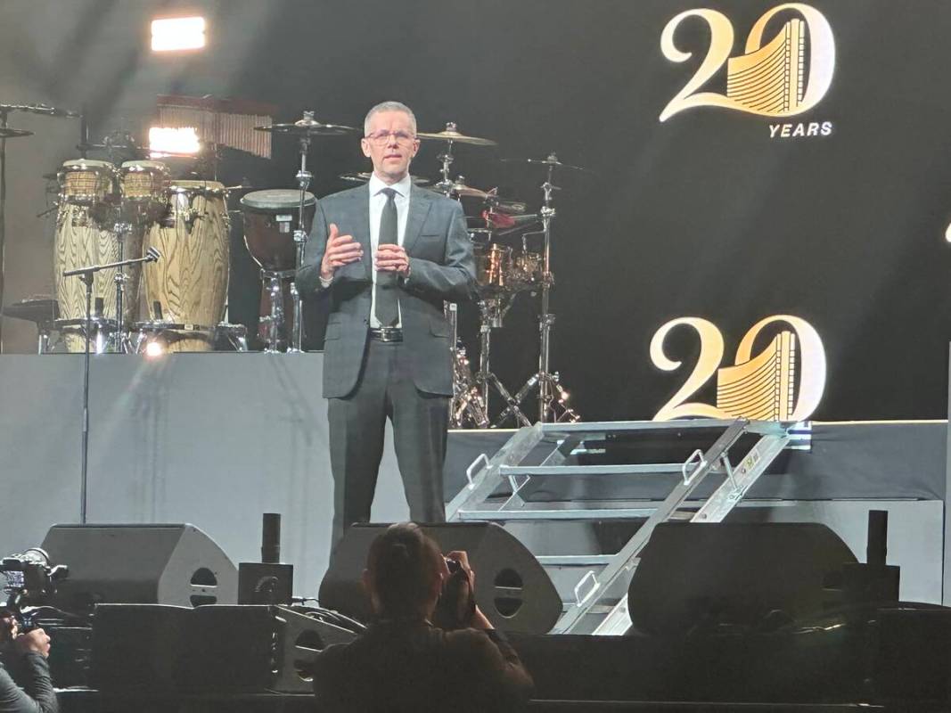 Wynn Las Vegas CEO Craig Billings is shown at the company’s 20th anniversary celebration ...