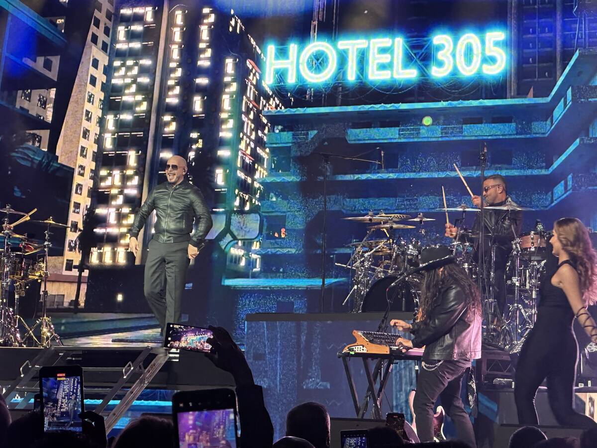Recording star and frequent Las Vegas Strip headliner Pitbull is shown at Wynn Las Vegas’ ...