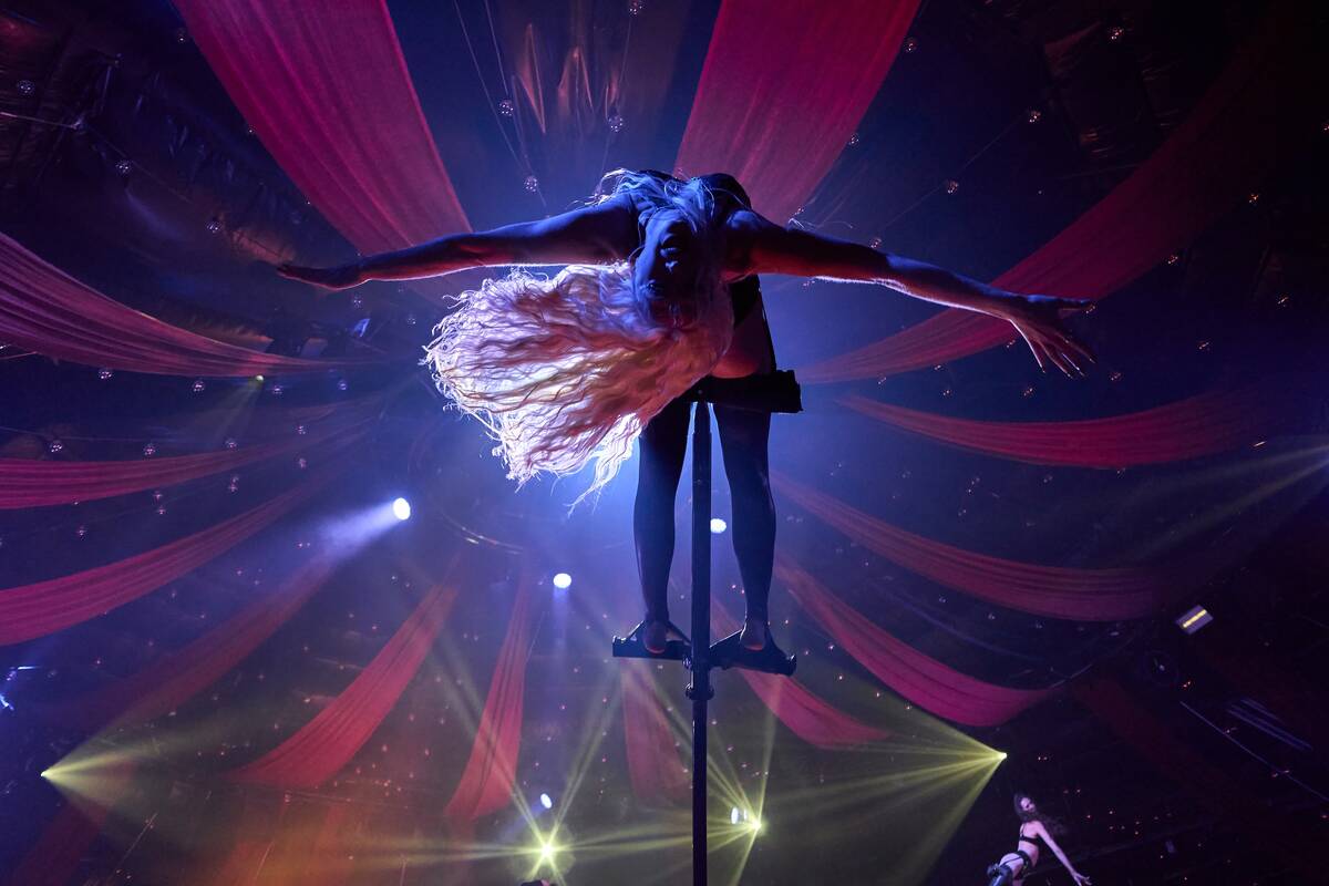 The Sway Poles act is shown during Absinthe’s 14th Anniversary performance, April 8, 2025.jpg