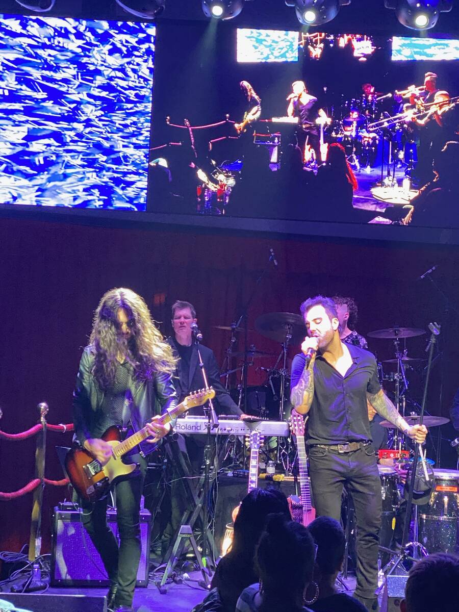 Frankie Sidoris and Franky Perez perform as IE&Y at Cleopatra’s Barge at Caesars Pal ...